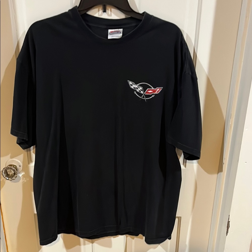 Hanes Black Short Sleeve Tee with Embroidered Logo